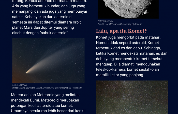 Perbedaan antara Asteroid, Komet, dan Meteor