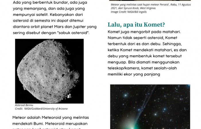 PERBEDAAN ANTARA ASTEROID, KOMET, DAN METEOR